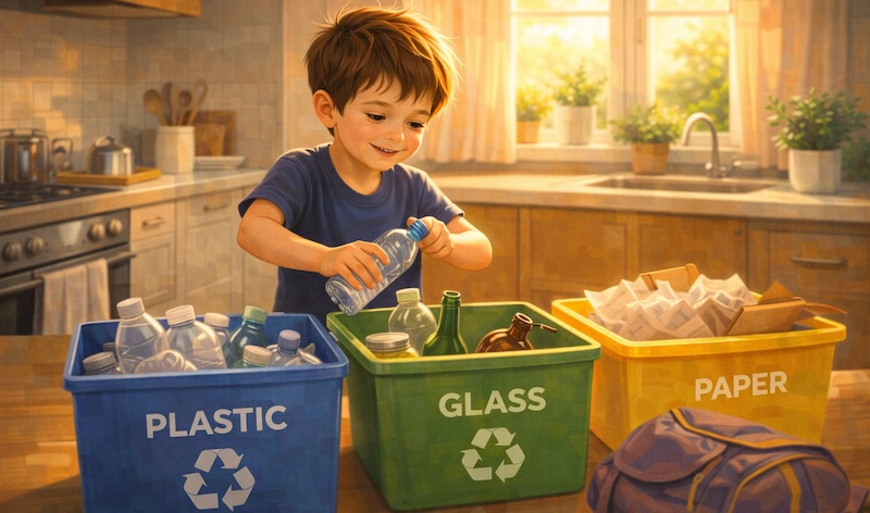 Consejos de reciclaje y medio ambiente para niños en casa